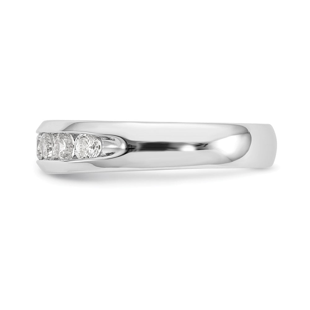 14K White Gold 9-Stone 5/8 carat Round Diamond Complete Channel Band