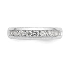 14K White Gold 9-Stone 5/8 carat Round Diamond Complete Channel Band