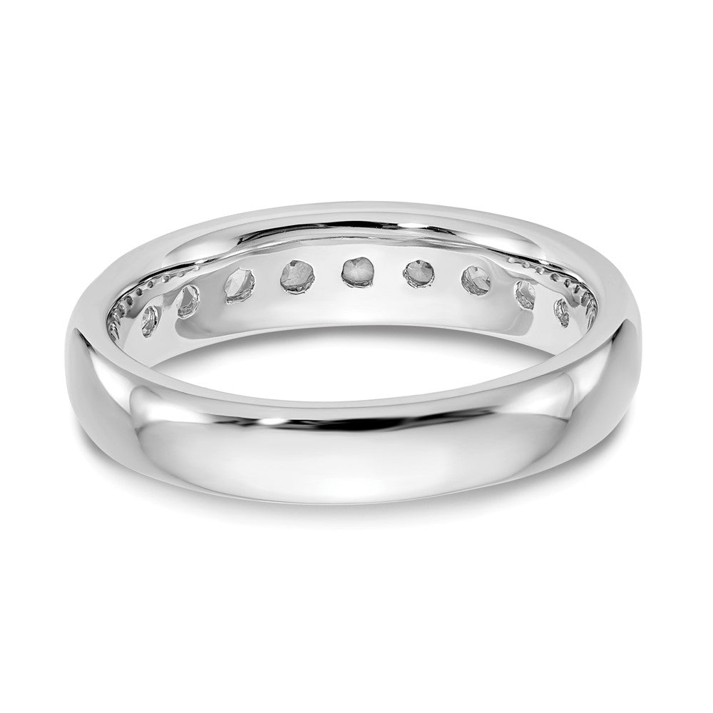 14K White Gold 9-Stone 5/8 carat Round Diamond Complete Channel Band
