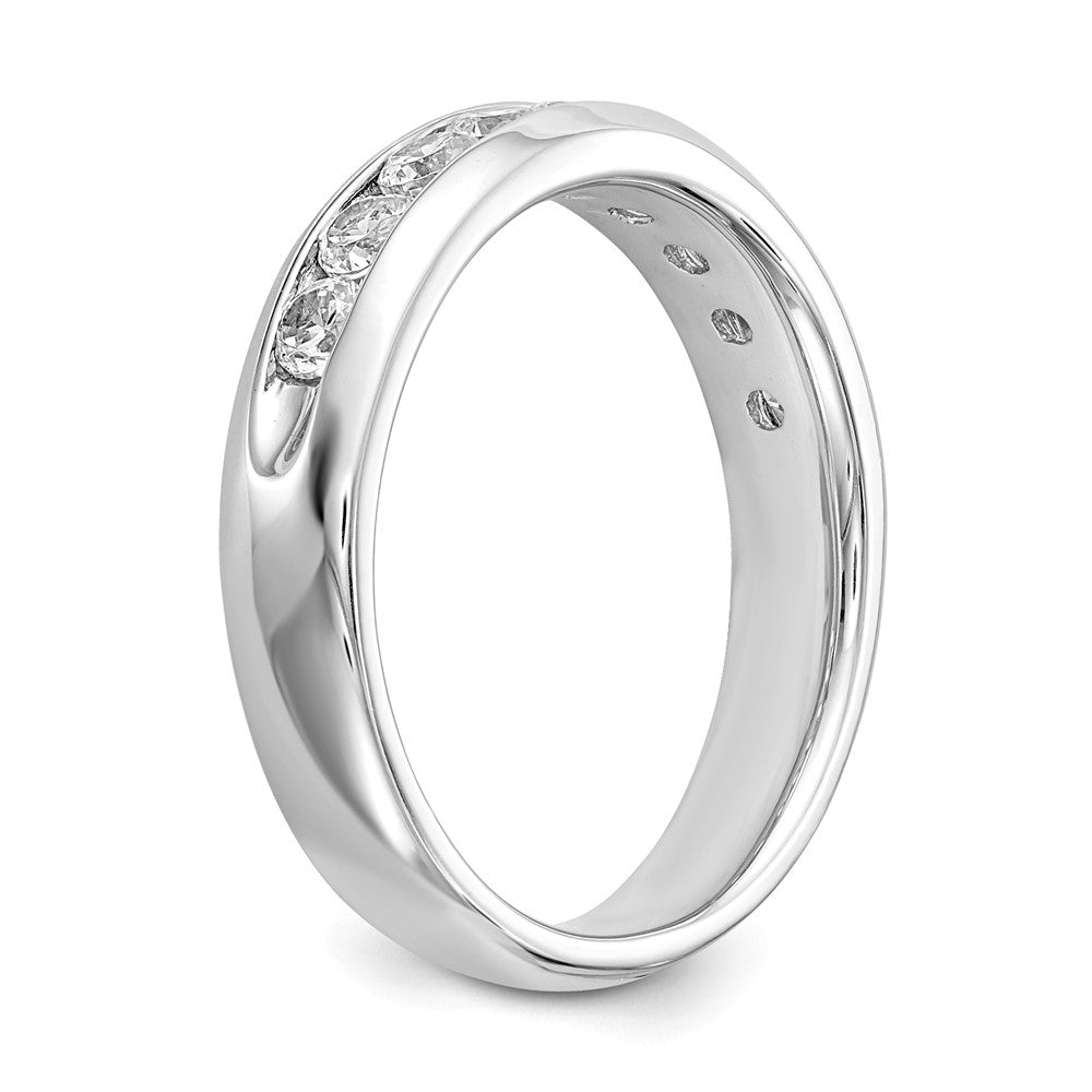 14K White Gold 9-Stone 5/8 carat Round Diamond Complete Channel Band