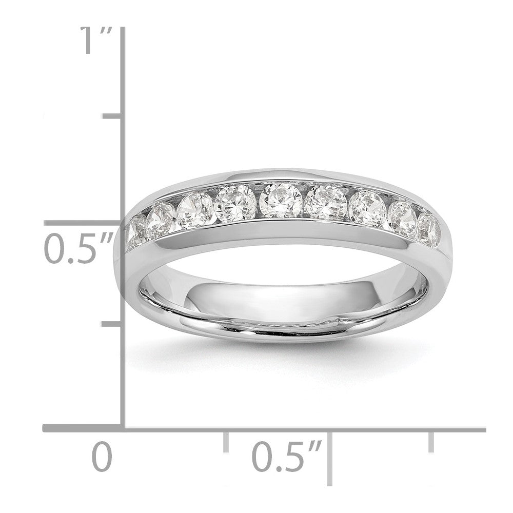 14K White Gold 9-Stone 5/8 carat Round Diamond Complete Channel Band