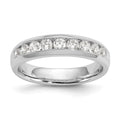 14K White Gold 9-Stone 5/8 carat Round Diamond Complete Channel Band