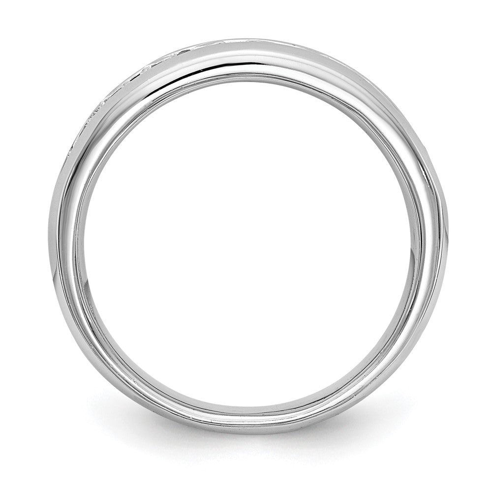 14K White Gold 9-Stone 3/4 carat Round Diamond Complete Channel Band