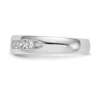 14K White Gold 9-Stone 3/4 carat Round Diamond Complete Channel Band