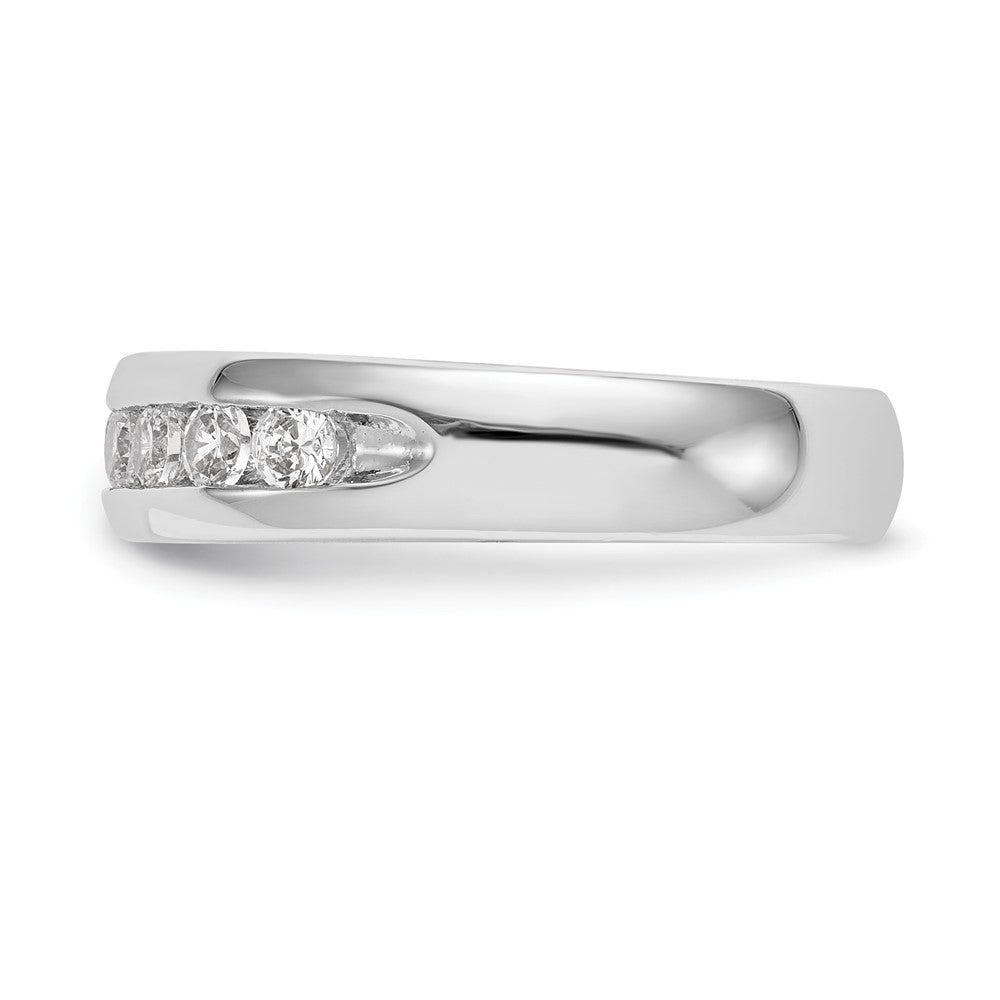 14K White Gold 9-Stone 3/4 carat Round Diamond Complete Channel Band