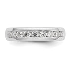 14K White Gold 9-Stone 3/4 carat Round Diamond Complete Channel Band