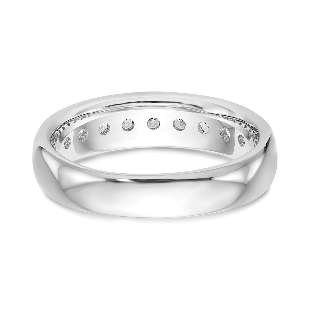 14K White Gold 9-Stone 3/4 carat Round Diamond Complete Channel Band