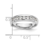 14K White Gold 9-Stone 3/4 carat Round Diamond Complete Channel Band