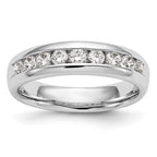 14K White Gold 9-Stone 3/4 carat Round Diamond Complete Channel Band