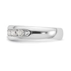 14K White Gold 9-Stone 1 carat Round Diamond Complete Channel Band