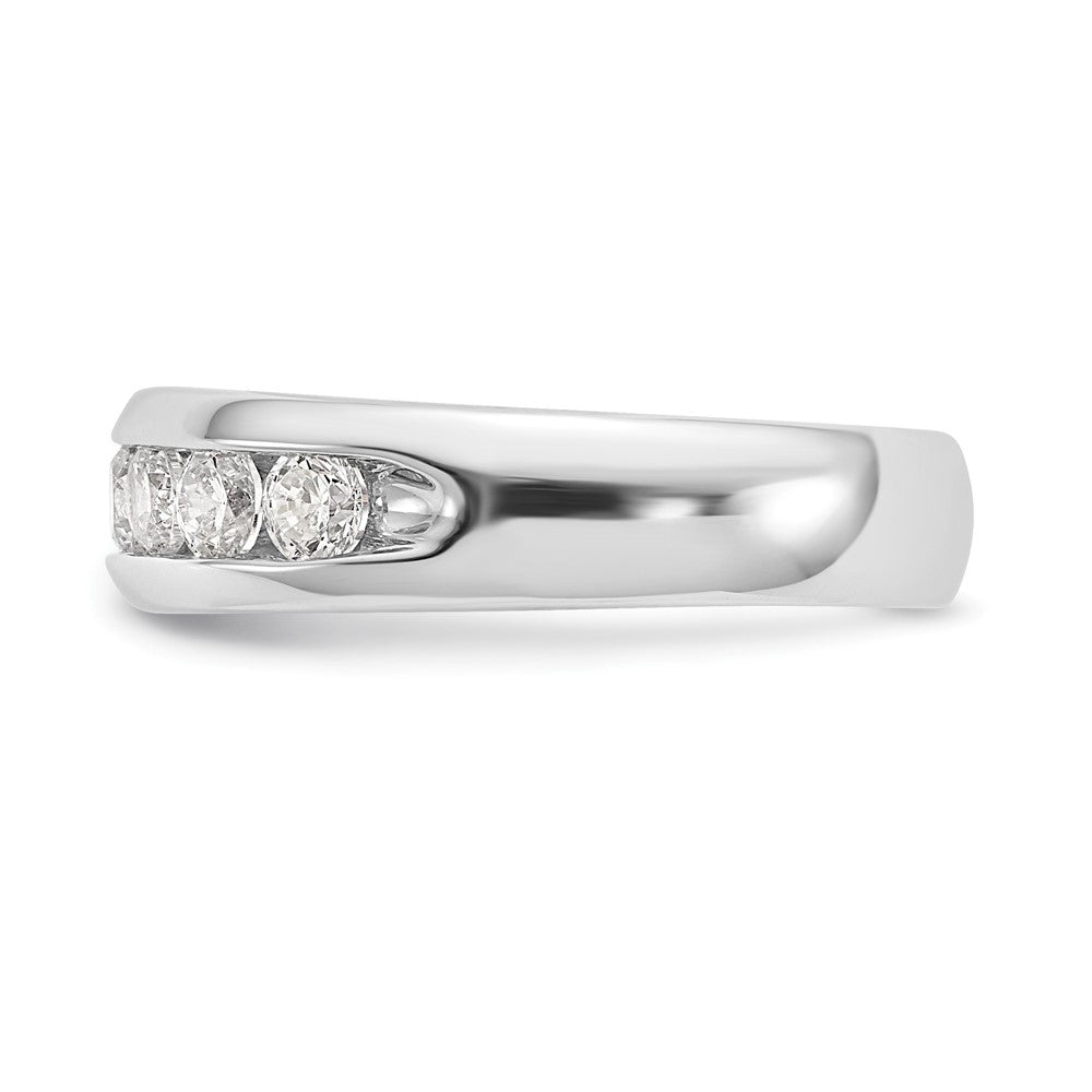14K White Gold 9-Stone 1 carat Round Diamond Complete Channel Band