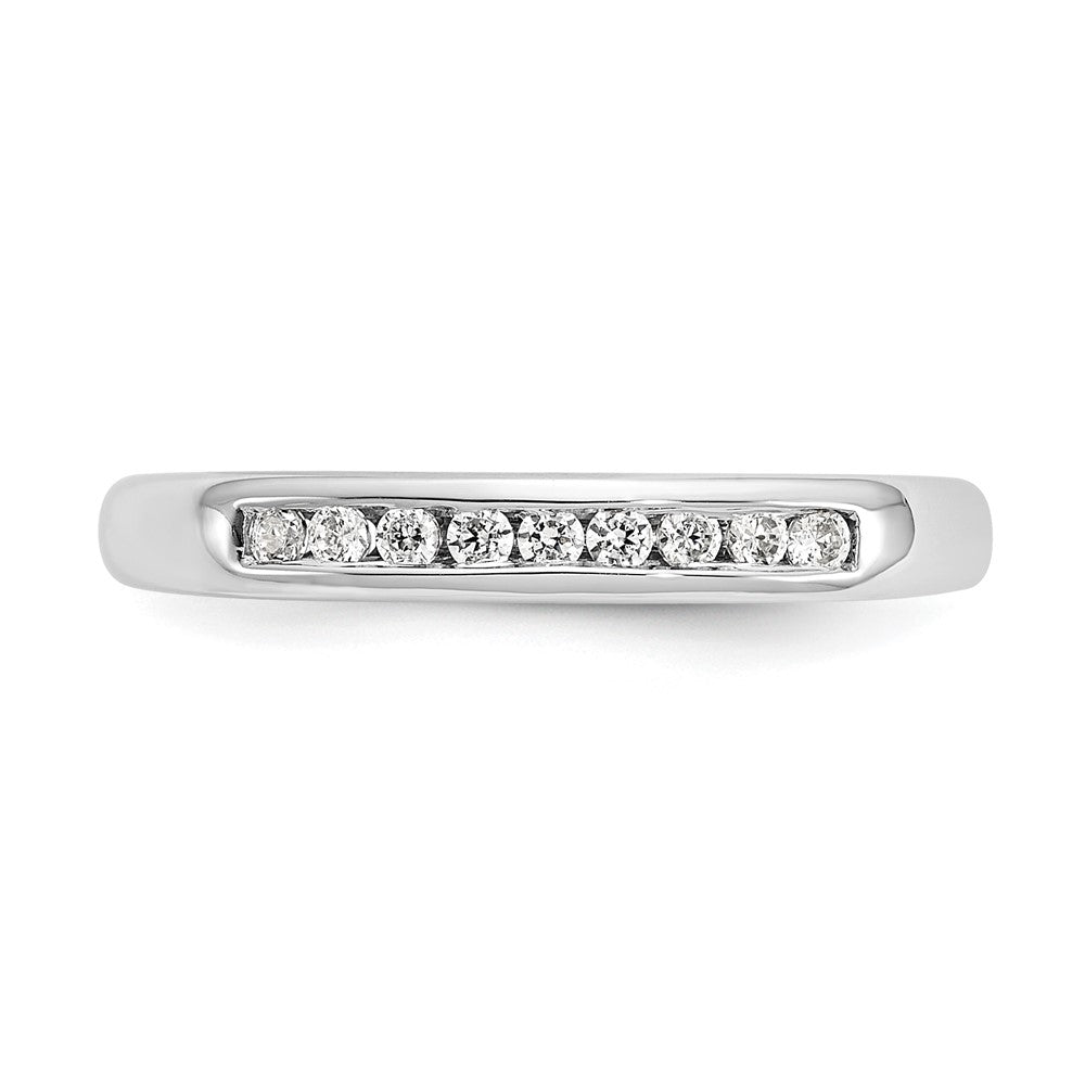 14K White Gold 9-Stone 1 carat Round Diamond Complete Channel Band