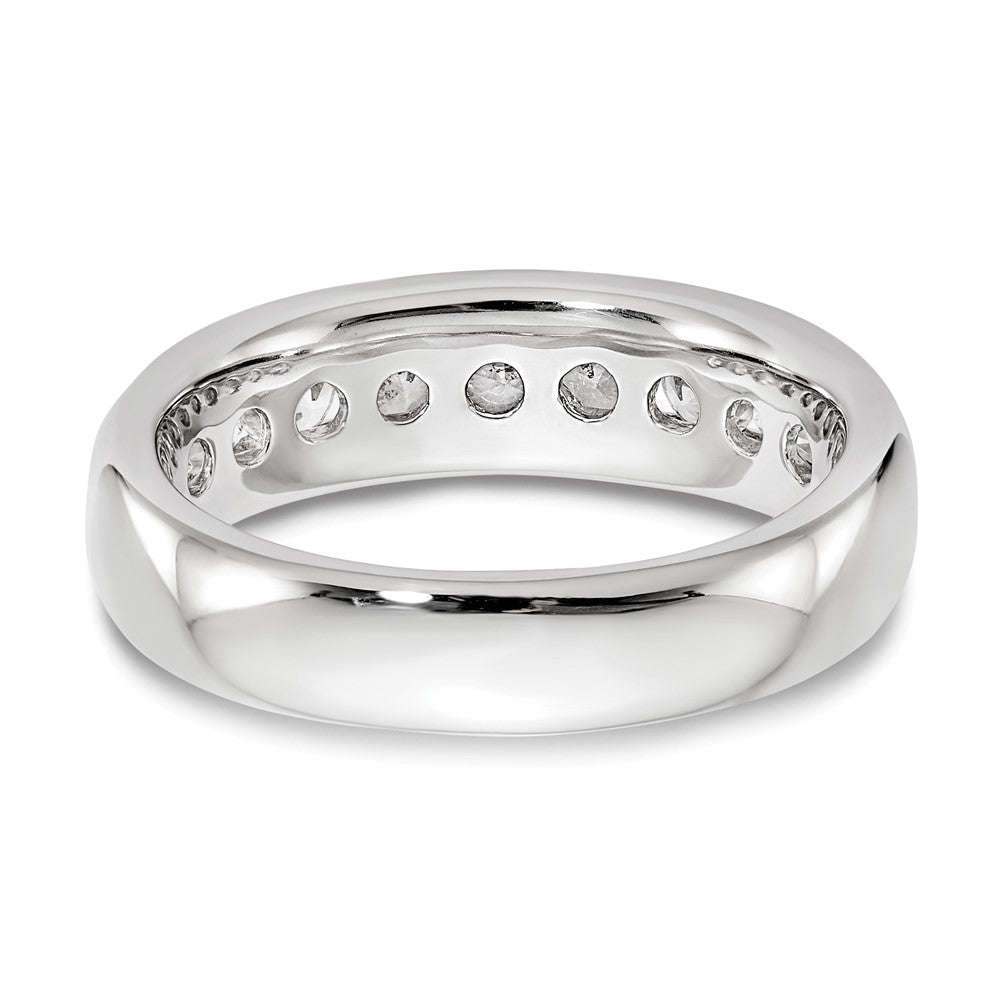 14K White Gold 9-Stone 1 carat Round Diamond Complete Channel Band