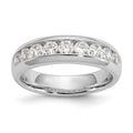 14K White Gold 9-Stone 1 carat Round Diamond Complete Channel Band