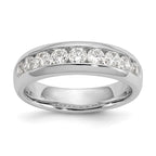 14K White Gold 9-Stone 1 carat Round Diamond Complete Channel Band