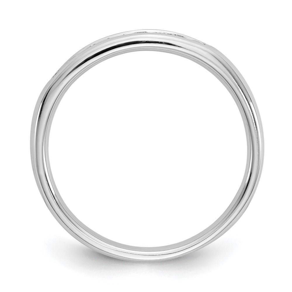 14K White Gold 9-Stone 1/8 carat Round Diamond Complete Channel Band