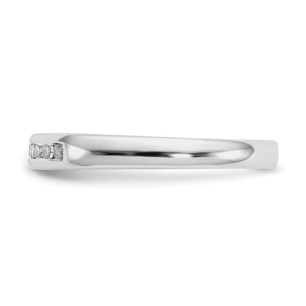 14K White Gold 9-Stone 1/8 carat Round Diamond Complete Channel Band