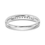 14K White Gold 9-Stone 1/8 carat Round Diamond Complete Channel Band