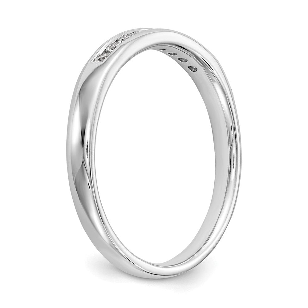 14K White Gold 9-Stone 1/8 carat Round Diamond Complete Channel Band