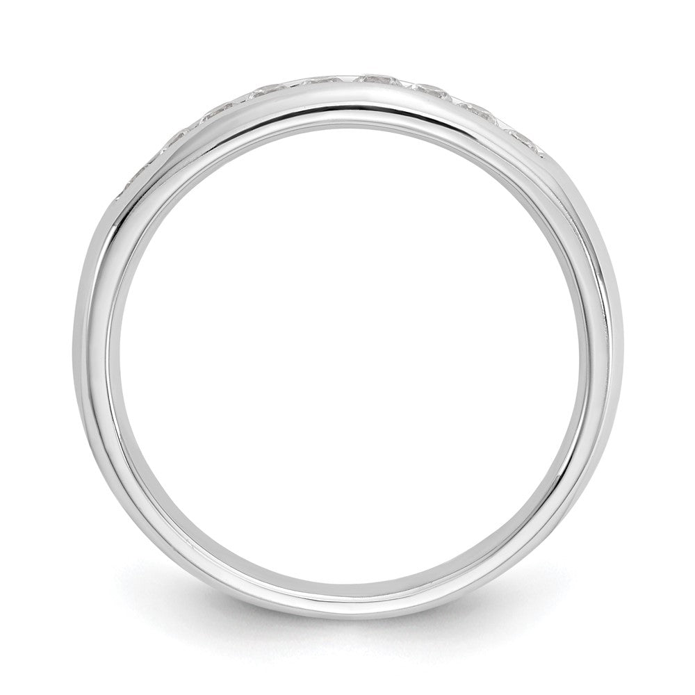 14K White Gold 9-Stone 1/4 carat Round Diamond Complete Channel Band