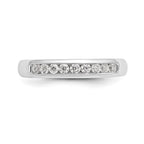 14K White Gold 9-Stone 1/4 carat Round Diamond Complete Channel Band