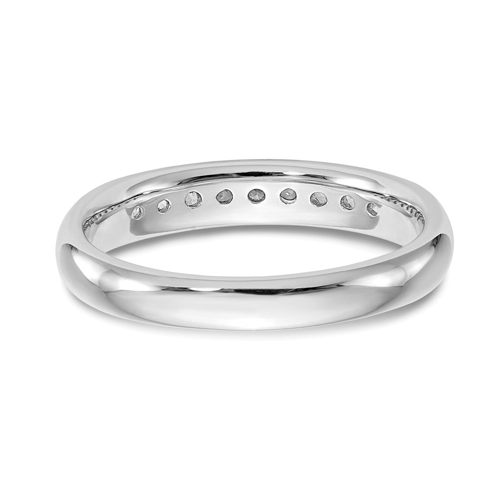 14K White Gold 9-Stone 1/4 carat Round Diamond Complete Channel Band