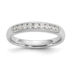 14K White Gold 9-Stone 1/4 carat Round Diamond Complete Channel Band