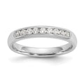 14K White Gold 9-Stone 1/4 carat Round Diamond Complete Channel Band