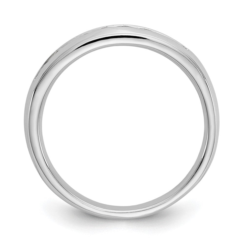 14K White Gold 9-Stone 1/3 carat Round Diamond Complete Channel Band