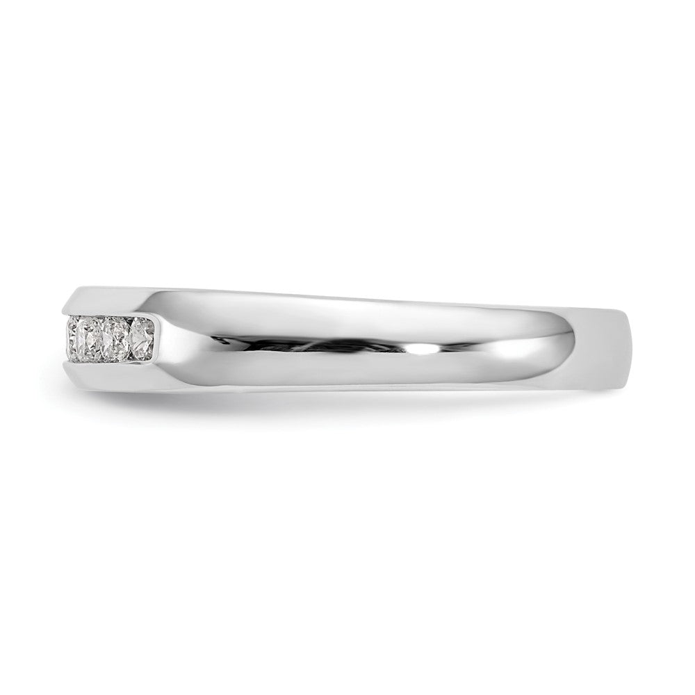 14K White Gold 9-Stone 1/3 carat Round Diamond Complete Channel Band