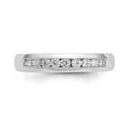 14K White Gold 9-Stone 1/3 carat Round Diamond Complete Channel Band