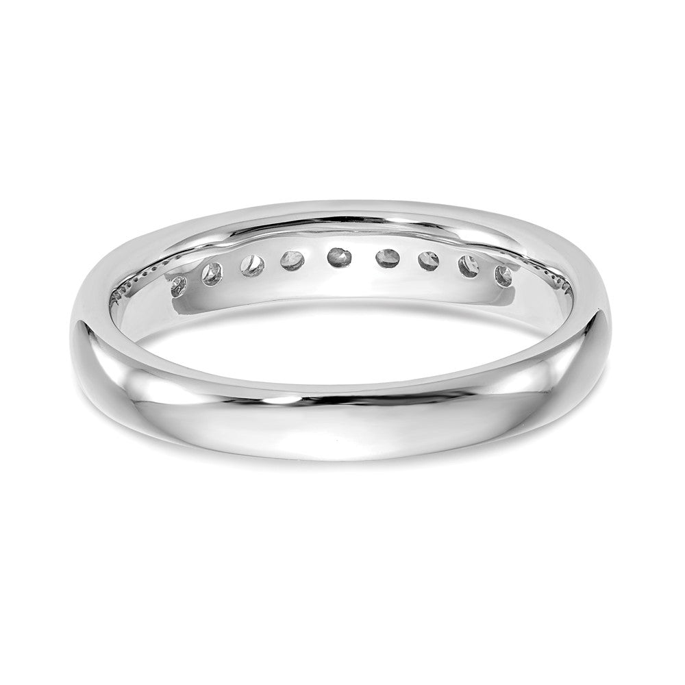 14K White Gold 9-Stone 1/3 carat Round Diamond Complete Channel Band