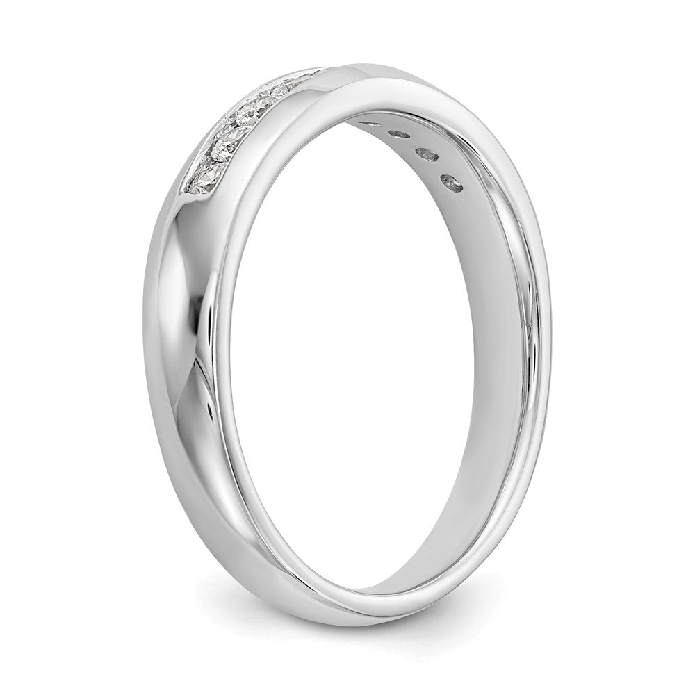 14K White Gold 9-Stone 1/3 carat Round Diamond Complete Channel Band