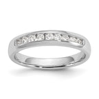14K White Gold 9-Stone 1/3 carat Round Diamond Complete Channel Band