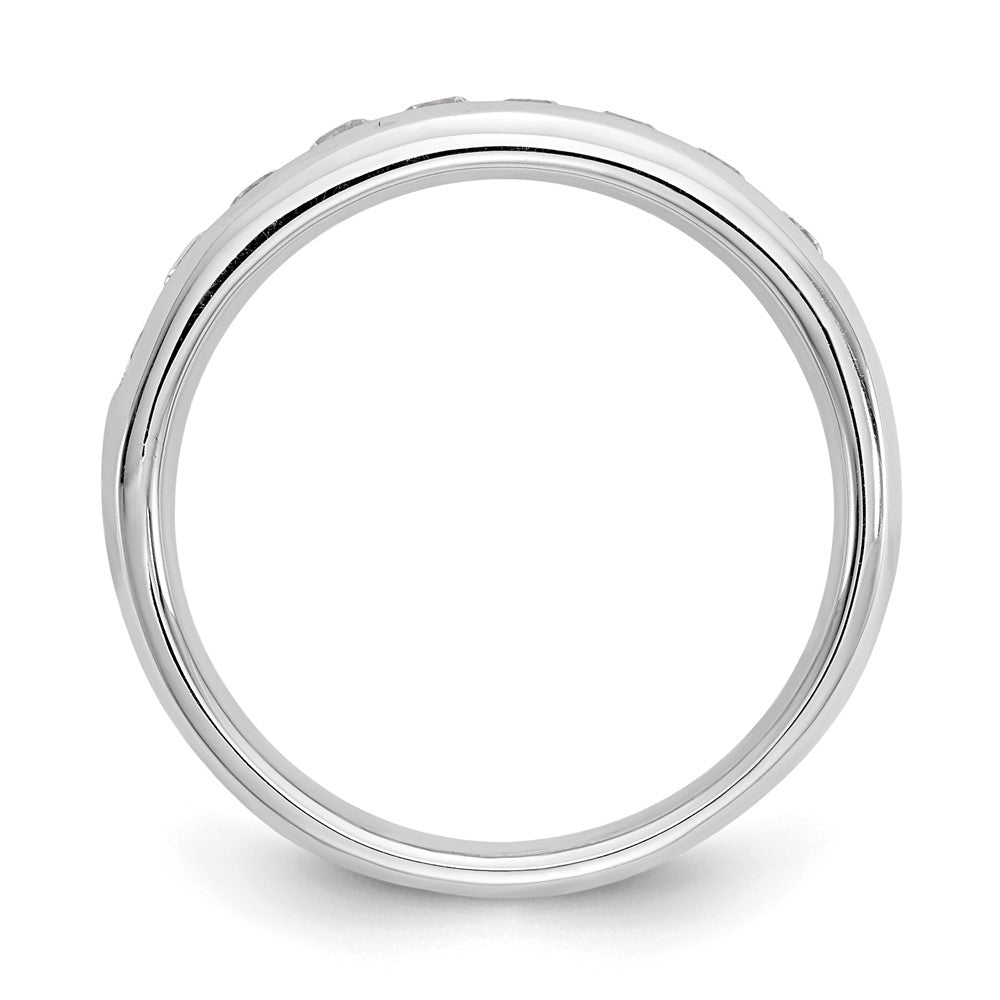 14K White Gold 9-Stone 1/2 carat Round Diamond Complete Channel Band