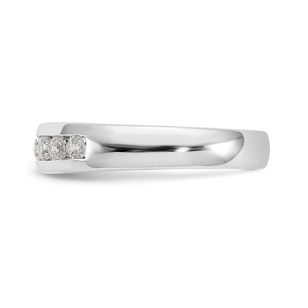 14K White Gold 9-Stone 1/2 carat Round Diamond Complete Channel Band