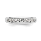 14K White Gold 9-Stone 1/2 carat Round Diamond Complete Channel Band