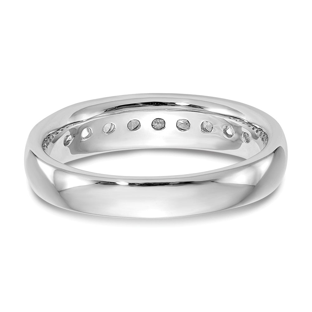 14K White Gold 9-Stone 1/2 carat Round Diamond Complete Channel Band