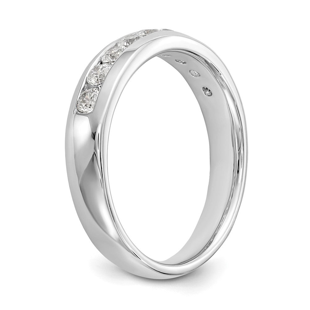14K White Gold 9-Stone 1/2 carat Round Diamond Complete Channel Band