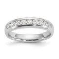 14K White Gold 9-Stone 1/2 carat Round Diamond Complete Channel Band