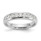 14K White Gold 9-Stone 1/2 carat Round Diamond Complete Channel Band