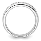 14K White Gold 9-Stone 3/4 carat Round Diamond Complete Channel Band