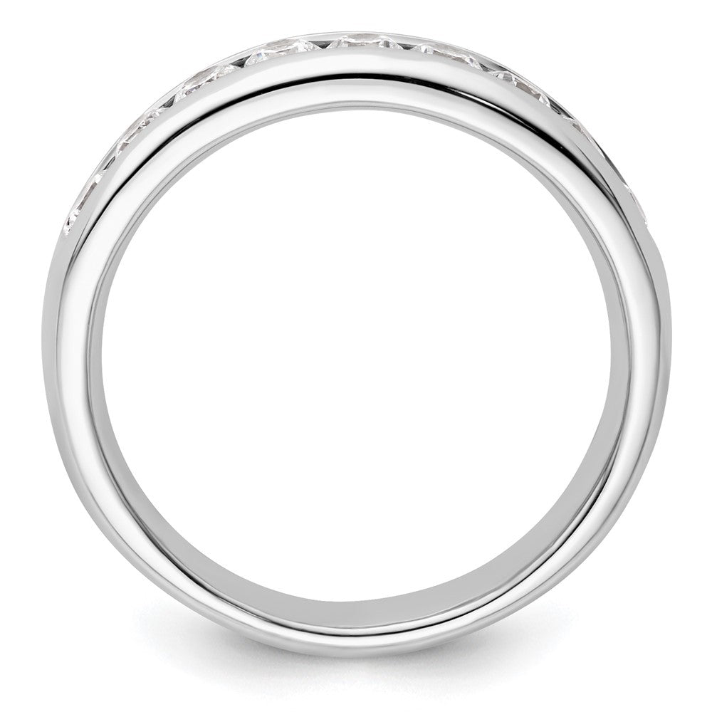 14K White Gold 9-Stone 3/4 carat Round Diamond Complete Channel Band