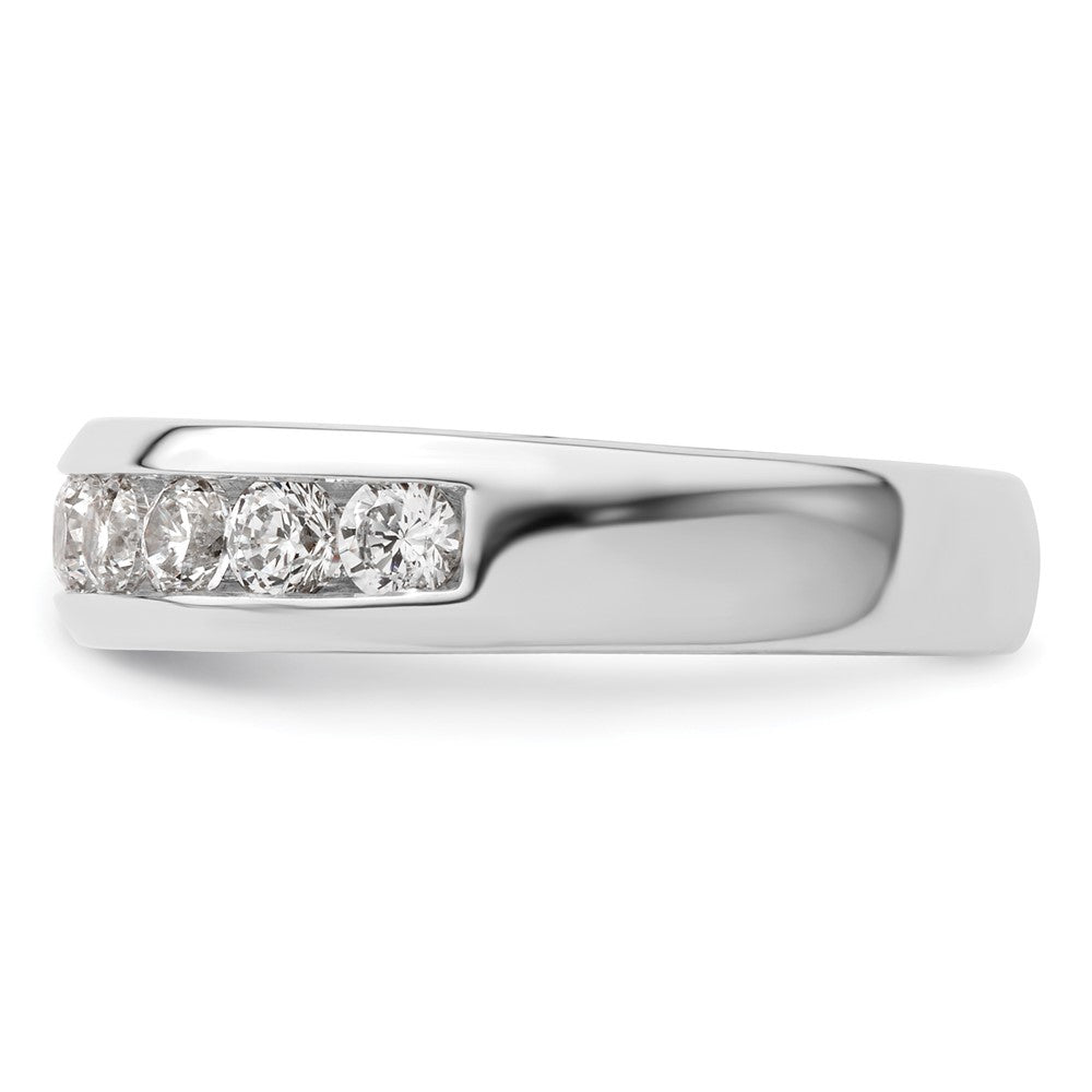 14K White Gold 9-Stone 3/4 carat Round Diamond Complete Channel Band