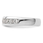 14K White Gold 9-Stone 3/4 carat Round Diamond Complete Channel Band