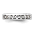 14K White Gold 9-Stone 3/4 carat Round Diamond Complete Channel Band