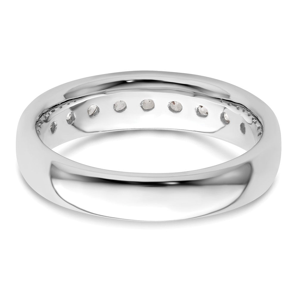 14K White Gold 9-Stone 3/4 carat Round Diamond Complete Channel Band