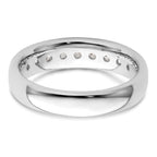 14K White Gold 9-Stone 3/4 carat Round Diamond Complete Channel Band