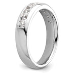 14K White Gold 9-Stone 3/4 carat Round Diamond Complete Channel Band