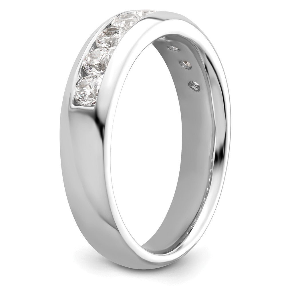 14K White Gold 9-Stone 3/4 carat Round Diamond Complete Channel Band